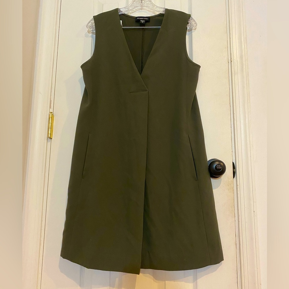 Minimal olive shift dress